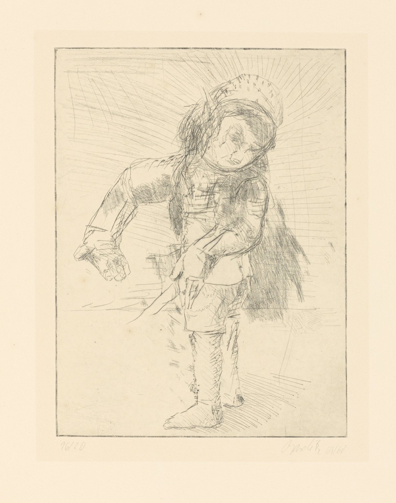 This picture shows the following artwork: Georg Baselitz. „Ohne Titel (nach Wrubel)“. 1963/68.