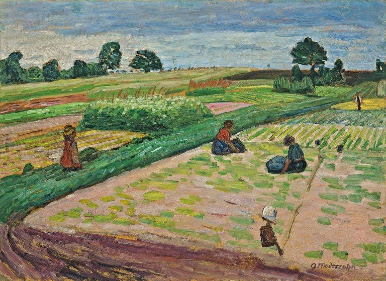 Auf diesem Bild ist das folgende Kunstwerk zu sehen: Otto Modersohn. „Gärten bei Fischerhude“. Um 1910.