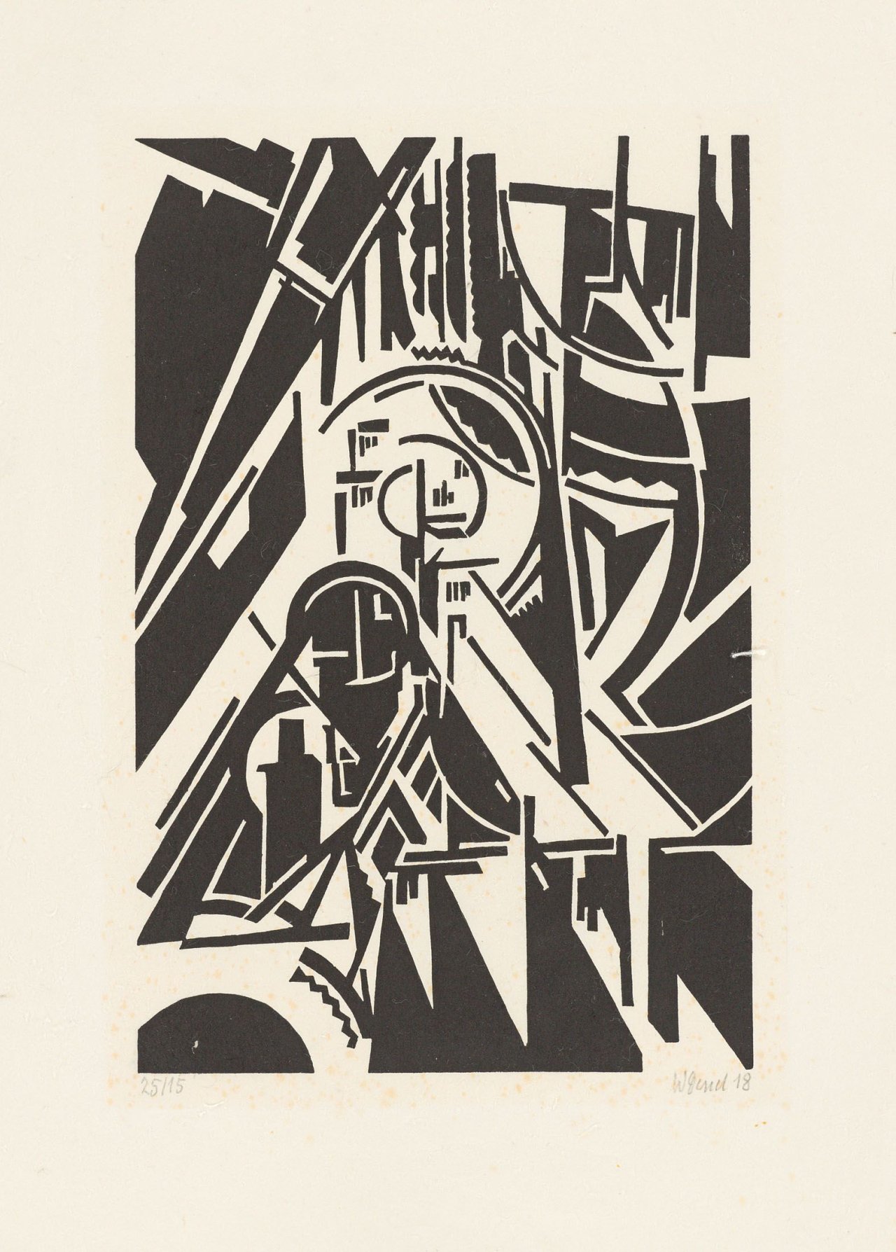 Auf diesem Bild ist das folgende Kunstwerk zu sehen: Walter Dexel. „Sonne im Fenster“. 1918.