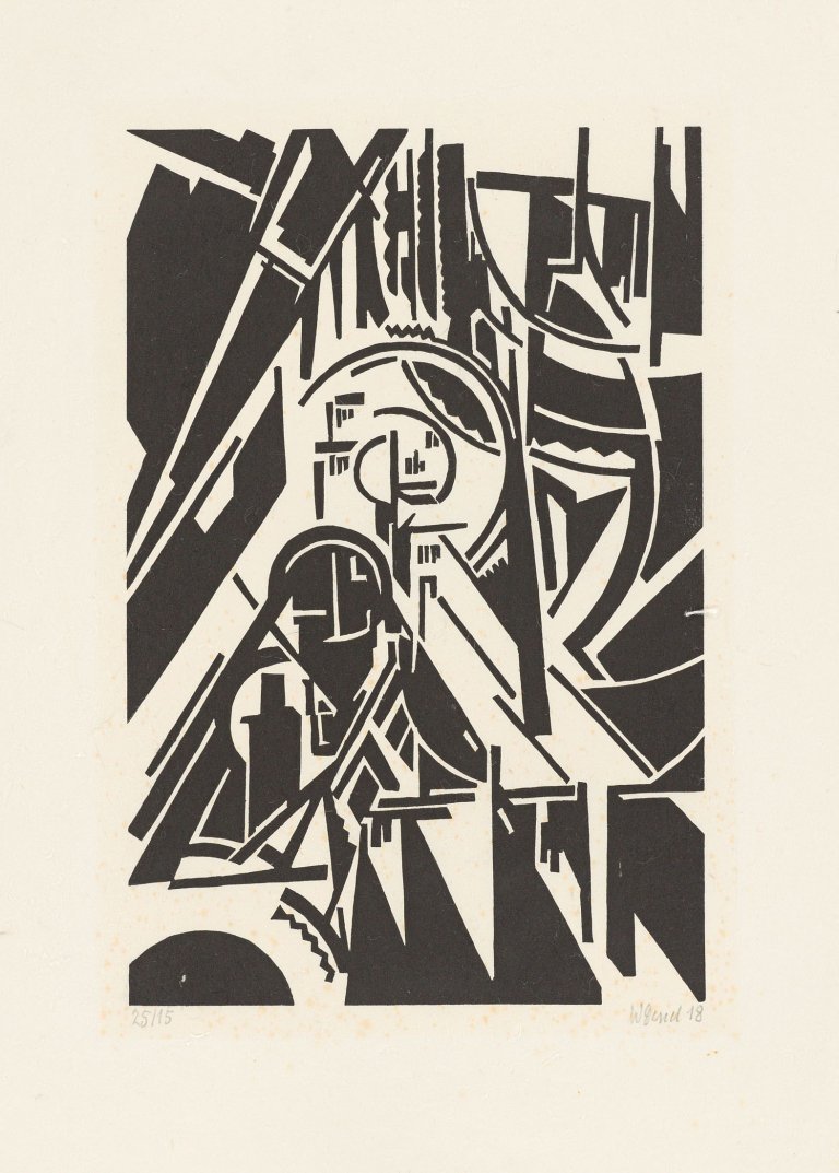 Auf diesem Bild ist das folgende Kunstwerk zu sehen: Walter Dexel. „Sonne im Fenster“. 1918.