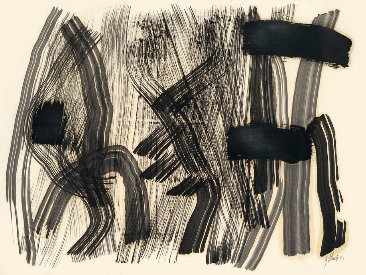 This picture shows the following artwork: Fritz Winter. Untitled. 1955.
