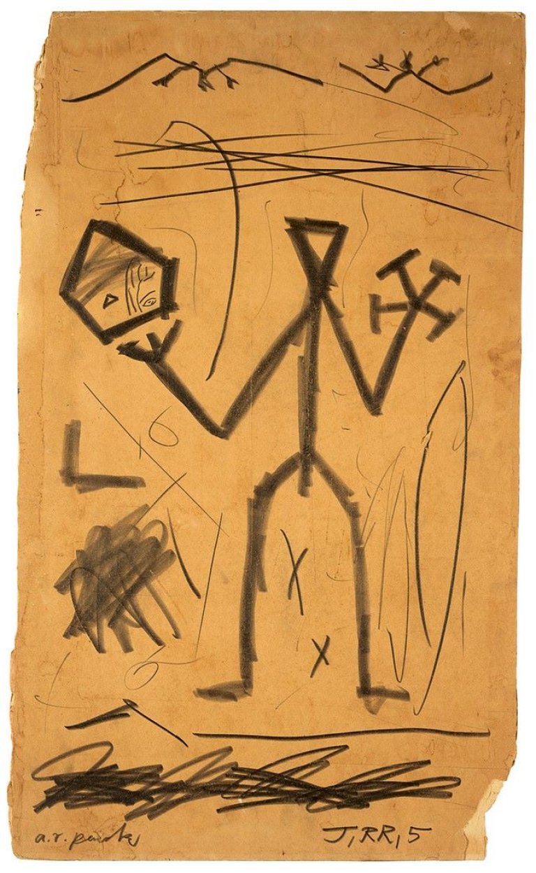 Auf diesem Bild ist das folgende Kunstwerk zu sehen: A.R. Penck. Standart-Zeichnung. 1980er Jahre.