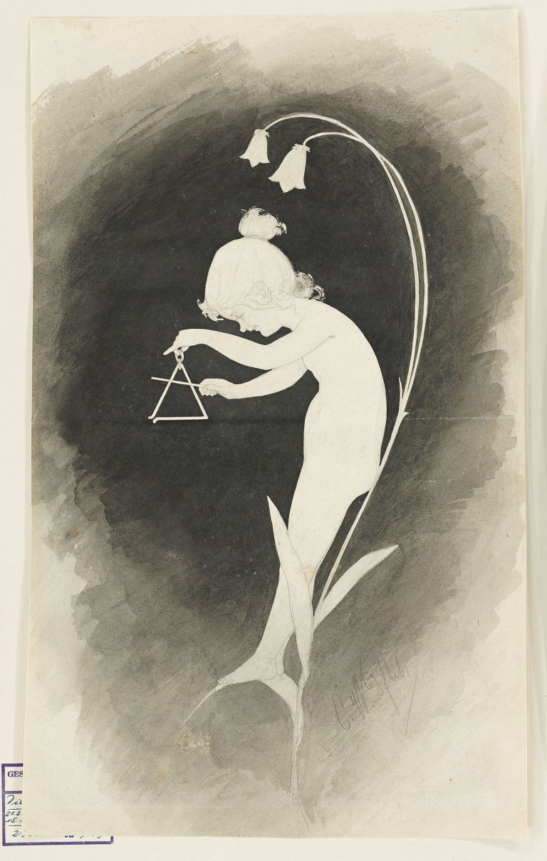 Auf diesem Bild ist das folgende Kunstwerk zu sehen: Karl Wilhelm Diefenbach. Glockenblumenelfe.