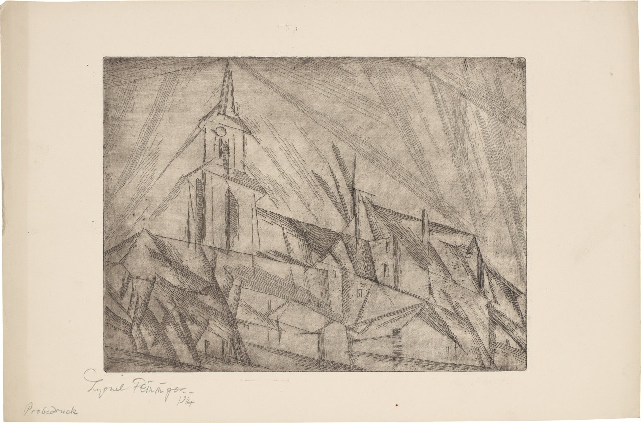 This picture shows the following artwork: Lyonel Feininger. ”Teltow I”. 1914.