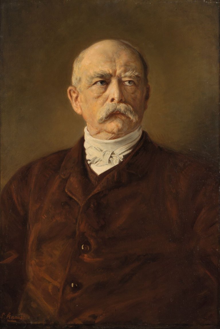 Auf diesem Bild ist das folgende Kunstwerk zu sehen: Ludwig Knaus. Bildnis Otto Fürst von Bismarck.