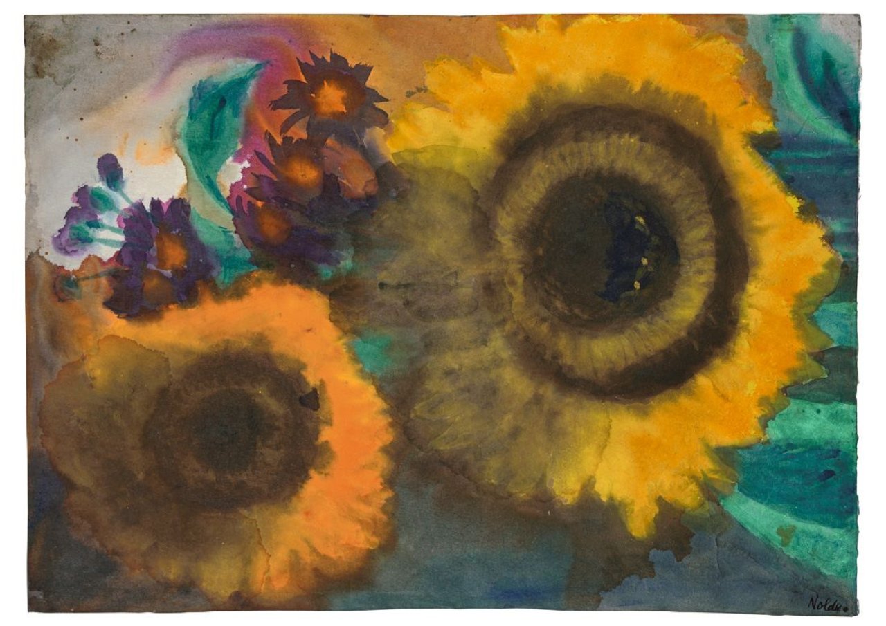 This picture shows the following artwork: Emil Nolde. Sonnenblumen. Circa 1930.