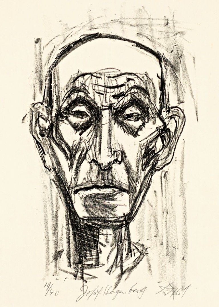 Auf diesem Bild ist das folgende Kunstwerk zu sehen: Otto Dix. „Josef Hegenbarth I (von vorn)“. 1961.