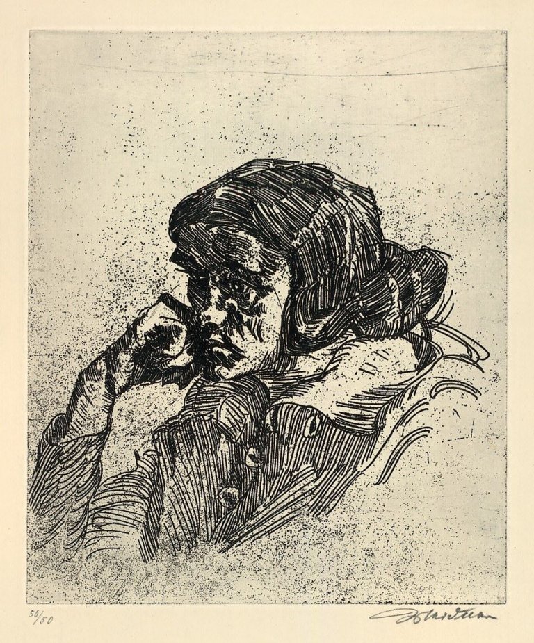 Auf diesem Bild ist das folgende Kunstwerk zu sehen: Ludwig Meidner. Bildnis Tanja / Bildnis Johannes R. Becher. 1922.
