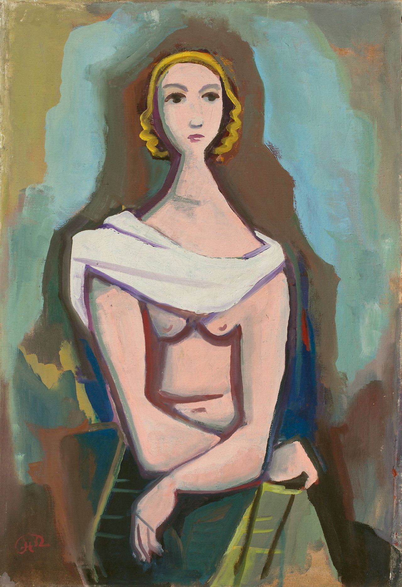 Auf diesem Bild ist das folgende Kunstwerk zu sehen: Karl Hofer. „Sitzende (Phoebe)“. 1952.