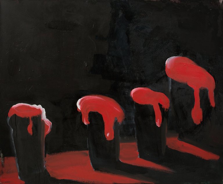 Auf diesem Bild ist das folgende Kunstwerk zu sehen: Karl Horst Hödicke. „Dunkles Bier“. 1985.