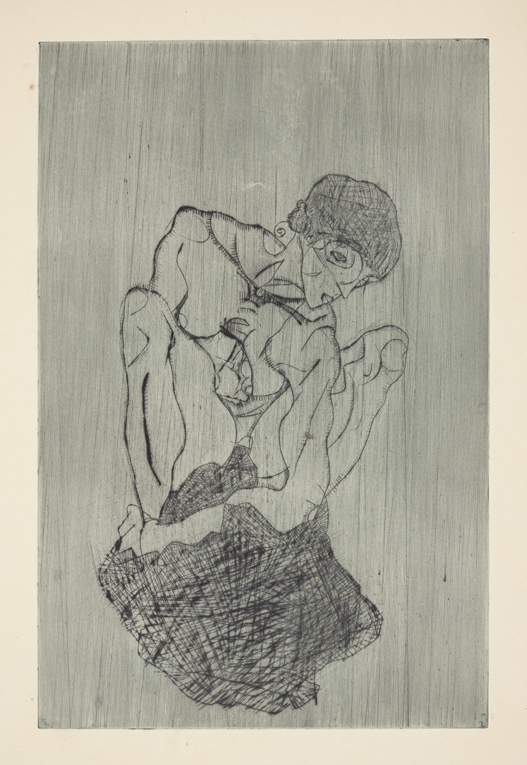 Auf diesem Bild ist das folgende Kunstwerk zu sehen: Egon Schiele. „Kümmernis“. 1914.