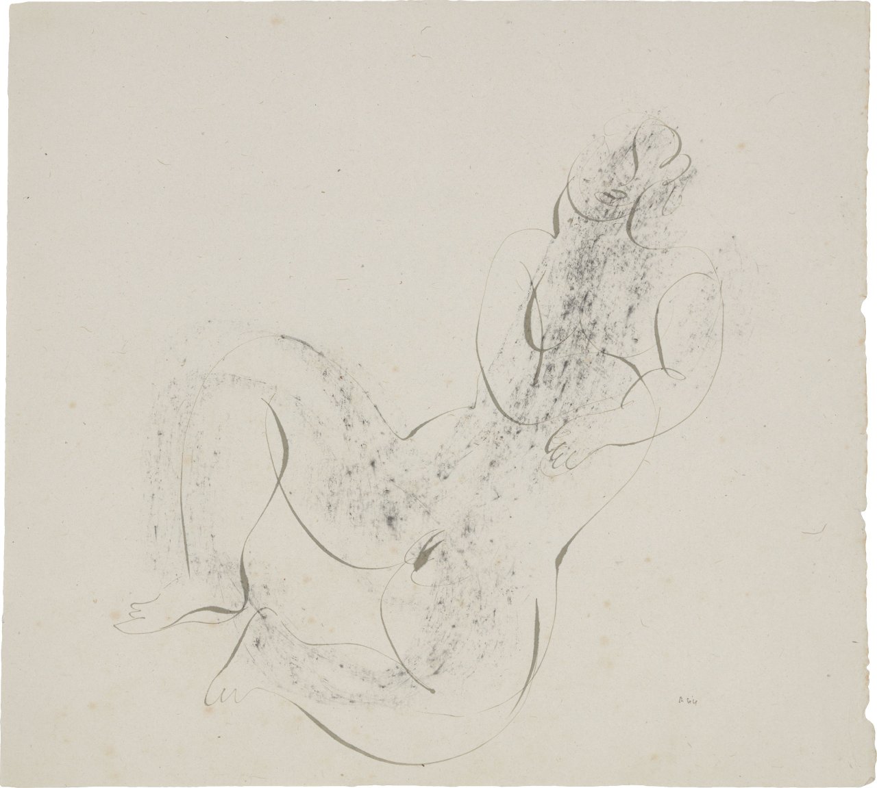 Auf diesem Bild ist das folgende Kunstwerk zu sehen: Jean Fautrier. Nu. Um 1943/44.
