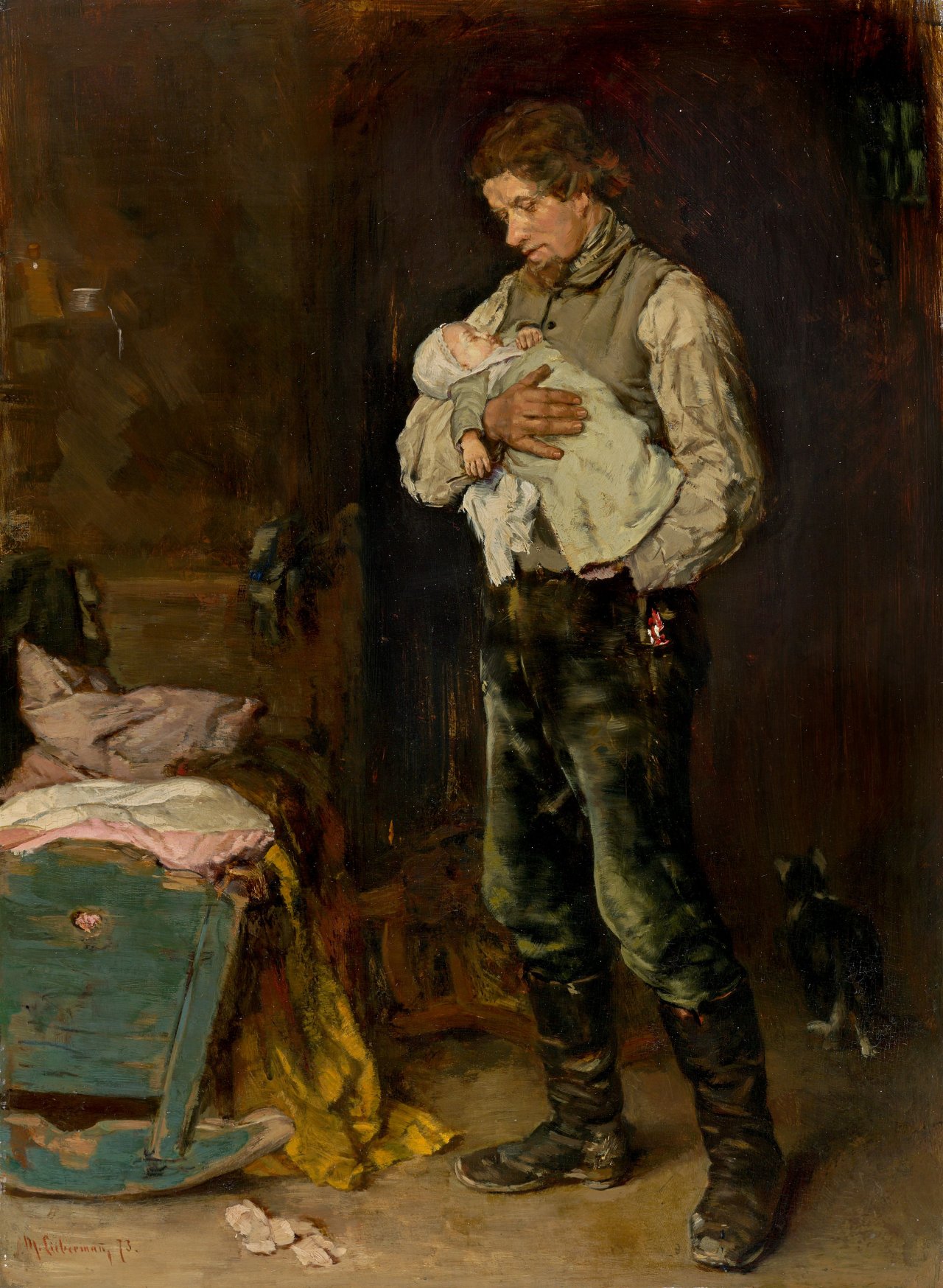 This picture shows the following artwork: Max Liebermann. ”Der Witwer”. 1873.