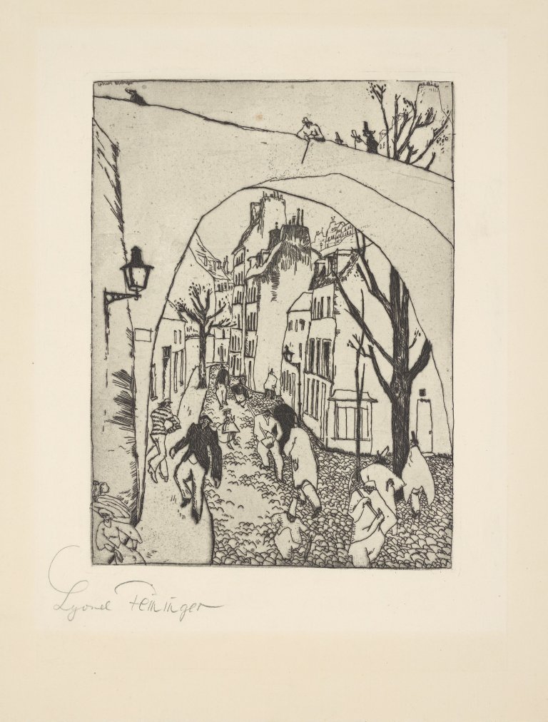 Auf diesem Bild ist das folgende Kunstwerk zu sehen: Lyonel Feininger. „Die grüne Brücke (Torbogen)“. 1910/11.