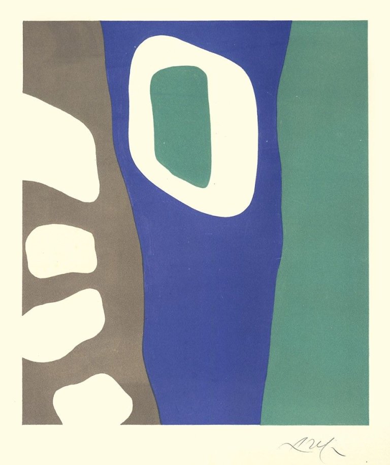 Auf diesem Bild ist das folgende Kunstwerk zu sehen: Hans (Jean) Arp. „Coulisses de Forêt“. 1955.