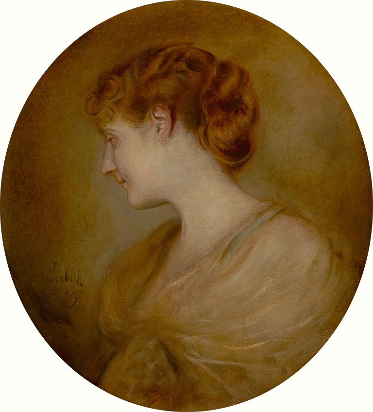 Auf diesem Bild ist das folgende Kunstwerk zu sehen: Franz von Lenbach. Porträt einer jungen Frau (Lida Mitchel Fenton?). 1893.