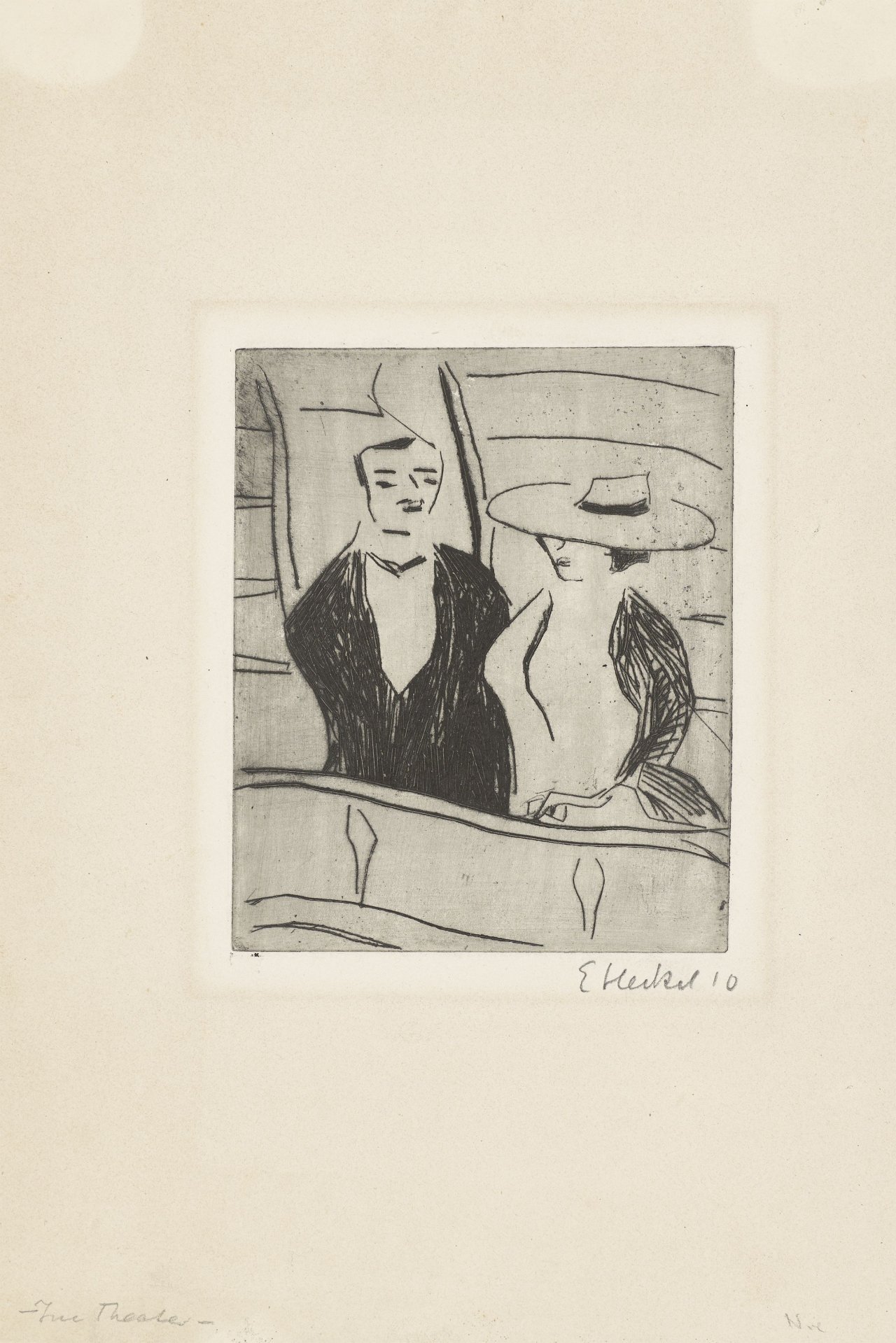 This picture shows the following artwork: Erich Heckel. ”Im Theater”. 1909.