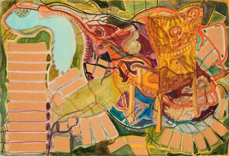 Auf diesem Bild ist das folgende Kunstwerk zu sehen: Franz Ackermann. Ohne Titel. 1993.
