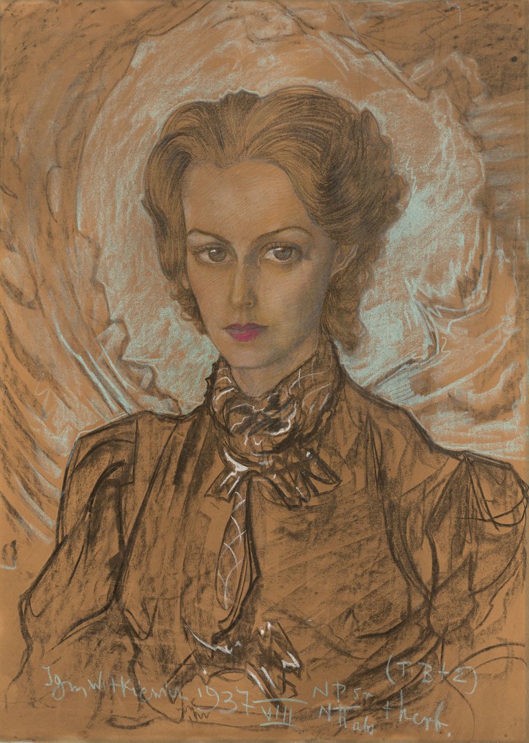 Auf diesem Bild ist das folgende Kunstwerk zu sehen: Stanislaw Ignacy Witkiewicz. „Pani Boreniakowa“ (Portrait Hermina Boreniok). 1937.