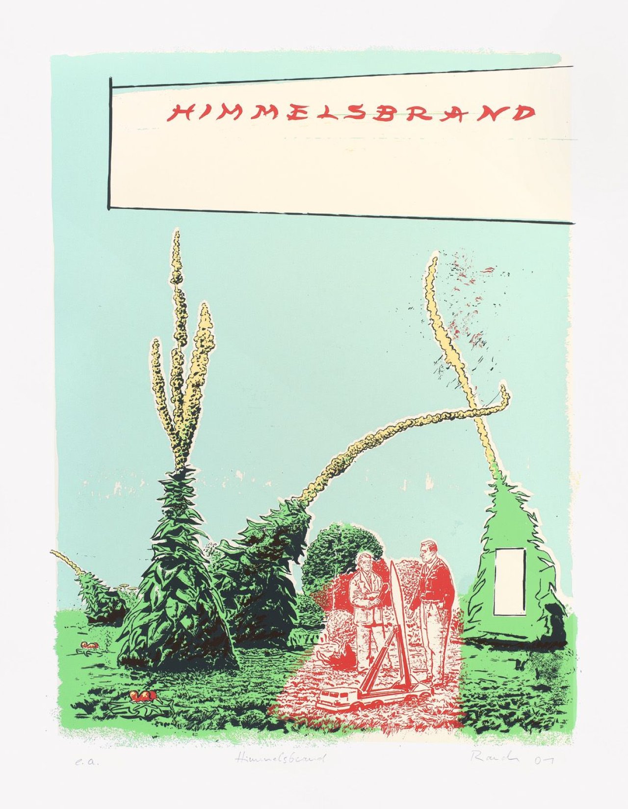 Auf diesem Bild ist das folgende Kunstwerk zu sehen: Neo Rauch. „Himmelsbrand“. 2001.