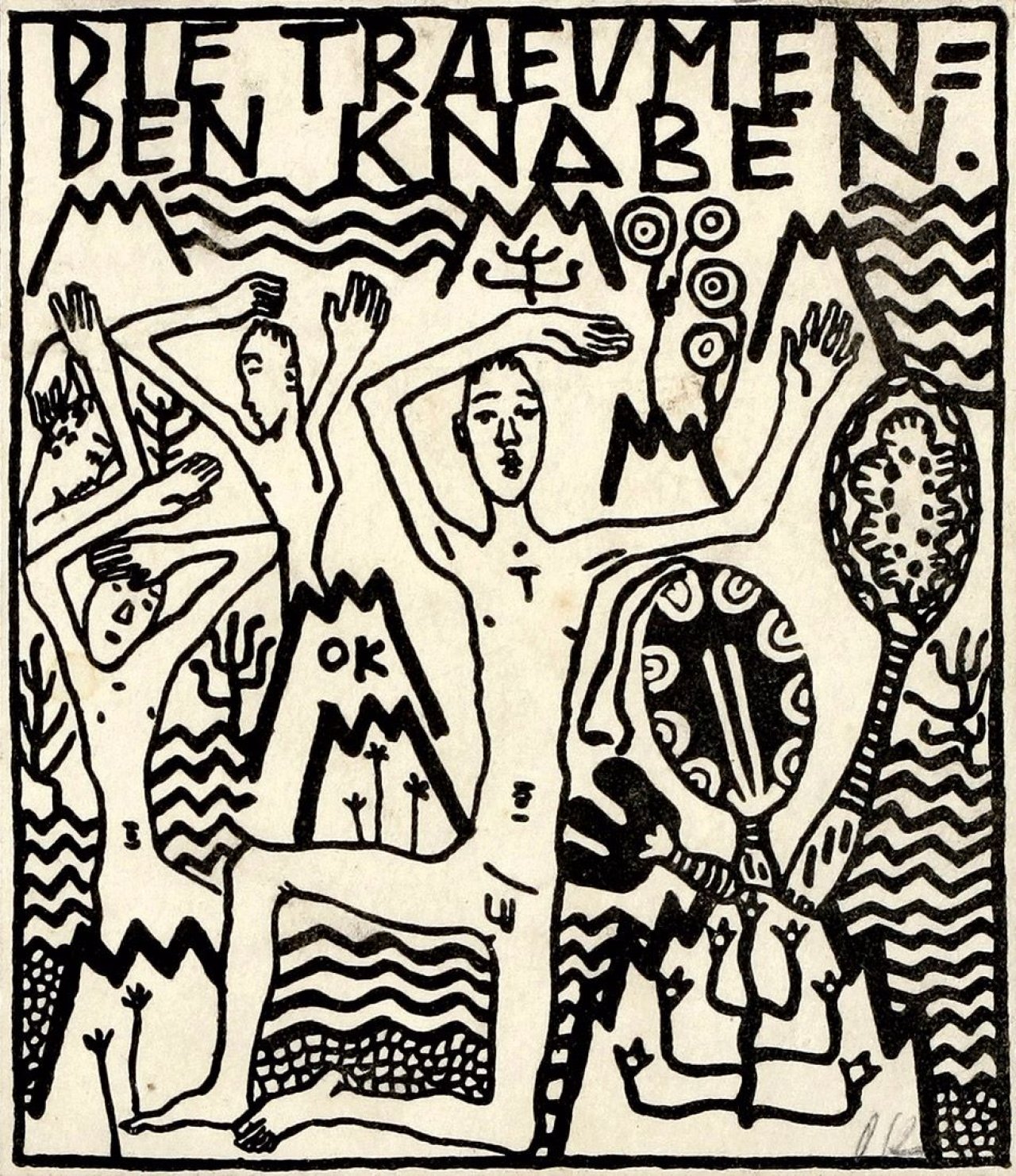 Auf diesem Bild ist das folgende Kunstwerk zu sehen: Oskar Kokoschka. Zu: „Die träumenden Knaben“. 1906/08.