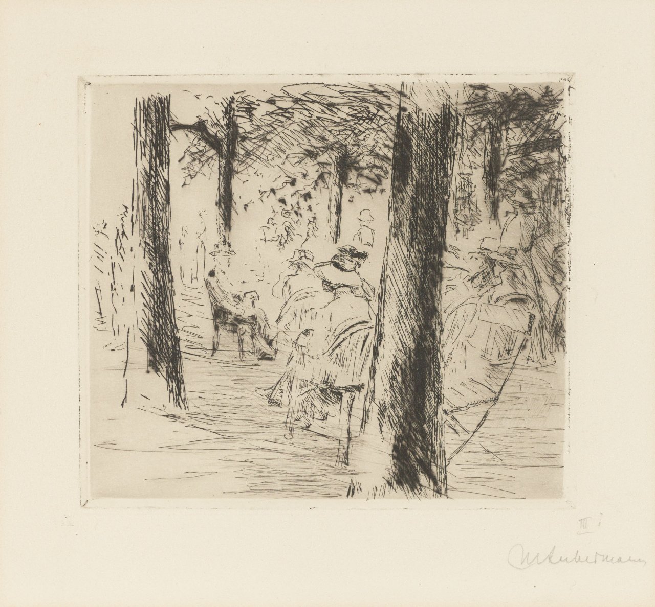 This picture shows the following artwork: Max Liebermann. „Im Garten“. 1910.