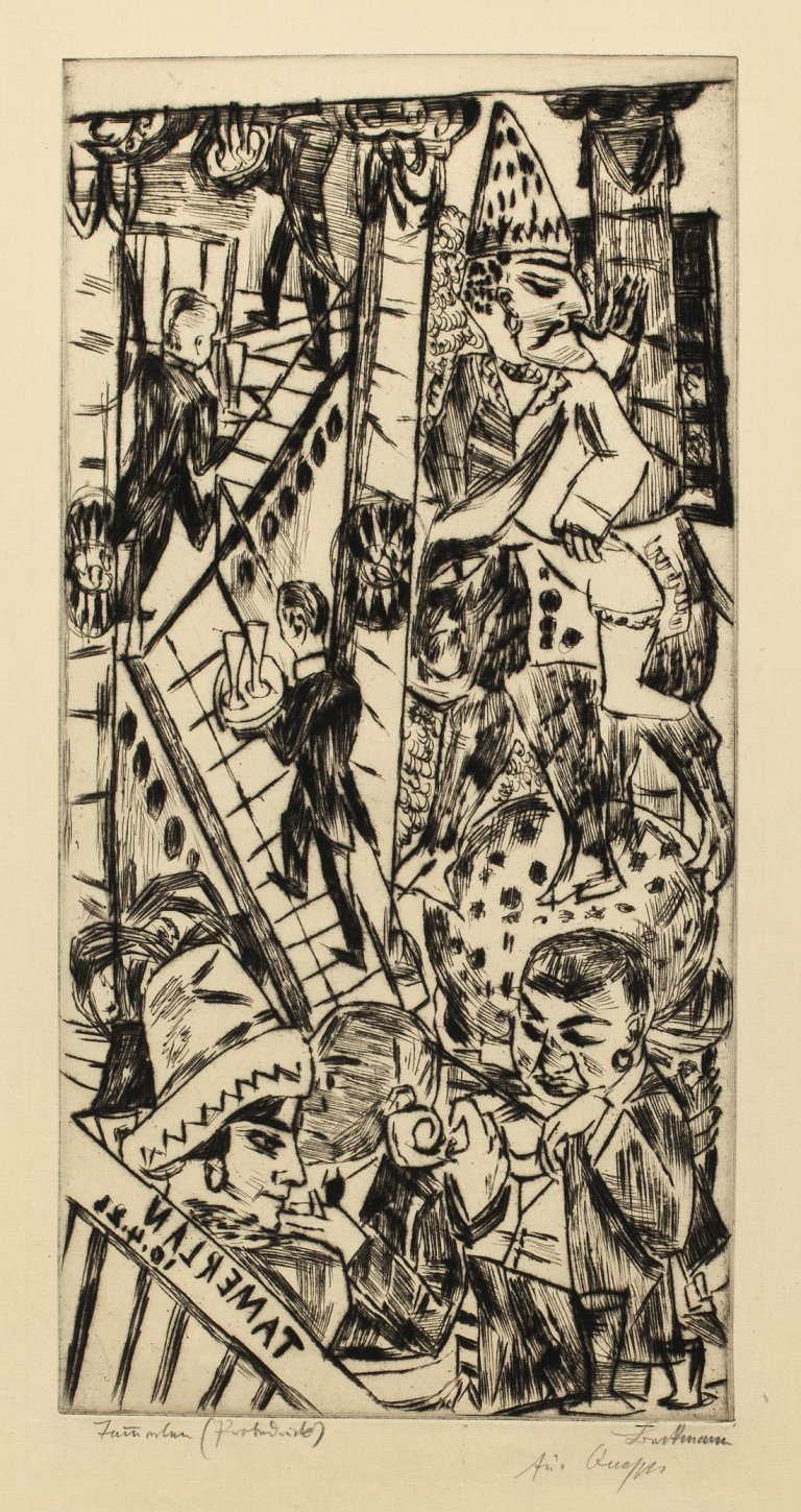 Auf diesem Bild ist das folgende Kunstwerk zu sehen: Max Beckmann. „Tamerlan“. 1923.