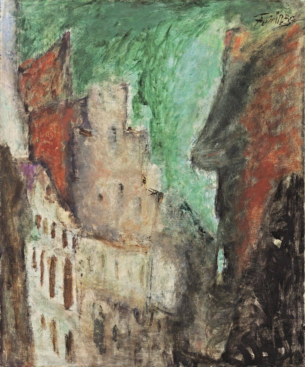 This picture shows the following artwork: Lyonel Feininger. „Shadow of dissolution (Dunkelgeahnte Auflösung)“. 1953.