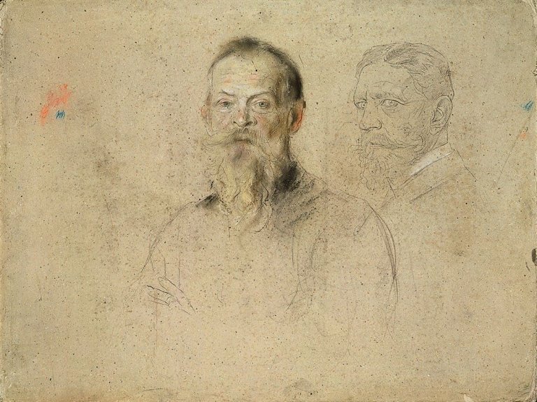 Auf diesem Bild ist das folgende Kunstwerk zu sehen: Franz von Lenbach. Luitpold Prinzregent von Bayern und Portraitstudie.