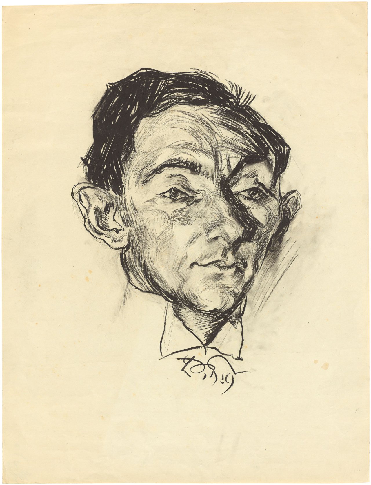 Auf diesem Bild ist das folgende Kunstwerk zu sehen: Ludwig Meidner. Portrait des Schauspielers Paul Graetz. 1919.