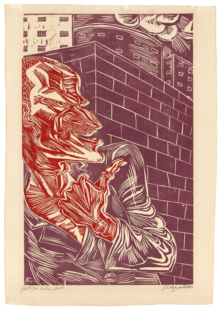Auf diesem Bild ist das folgende Kunstwerk zu sehen: Conrad Felixmüller. „Der politische Sträfling (Porträt Elsner)“. 1921.