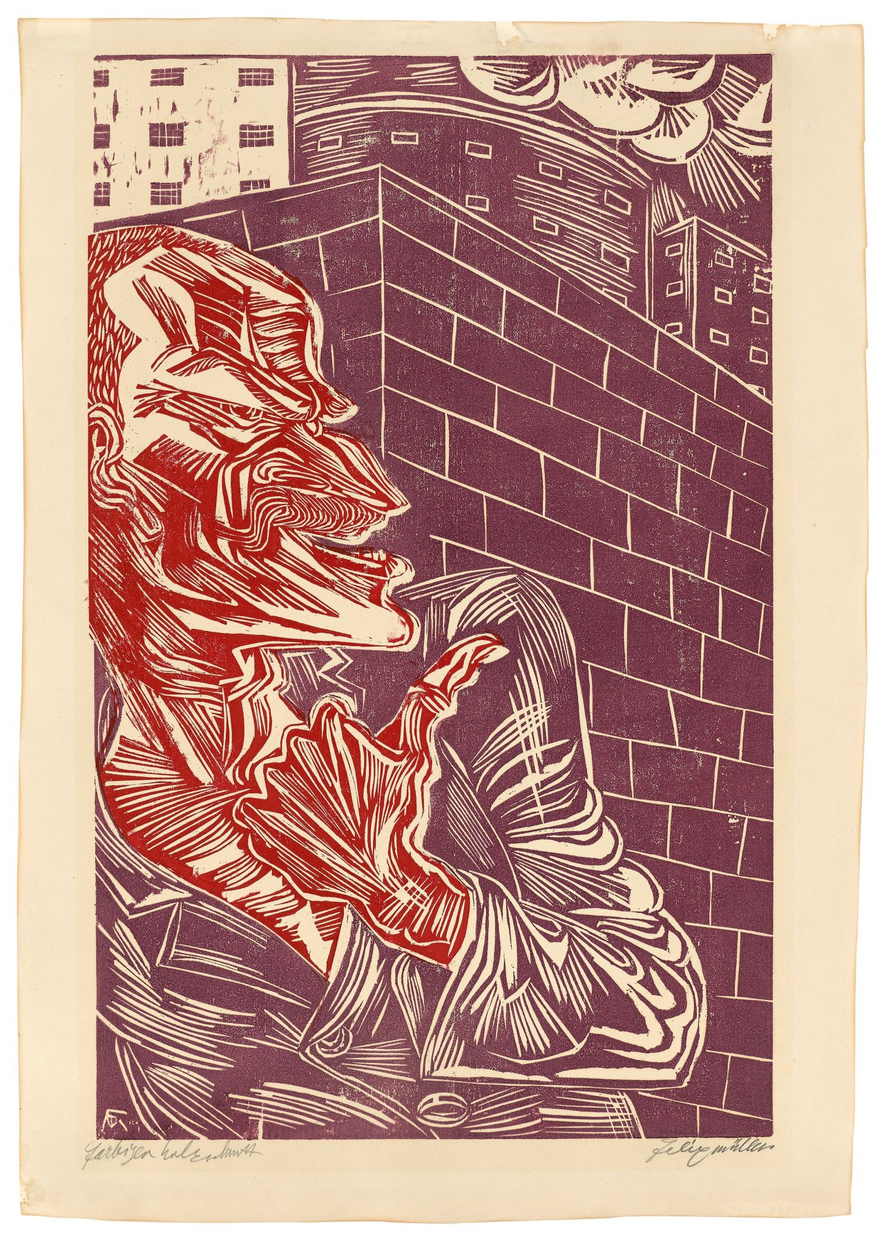 This picture shows the following artwork: Conrad Felixmüller. „Der politische Sträfling (Porträt Elsner)“. 1921.