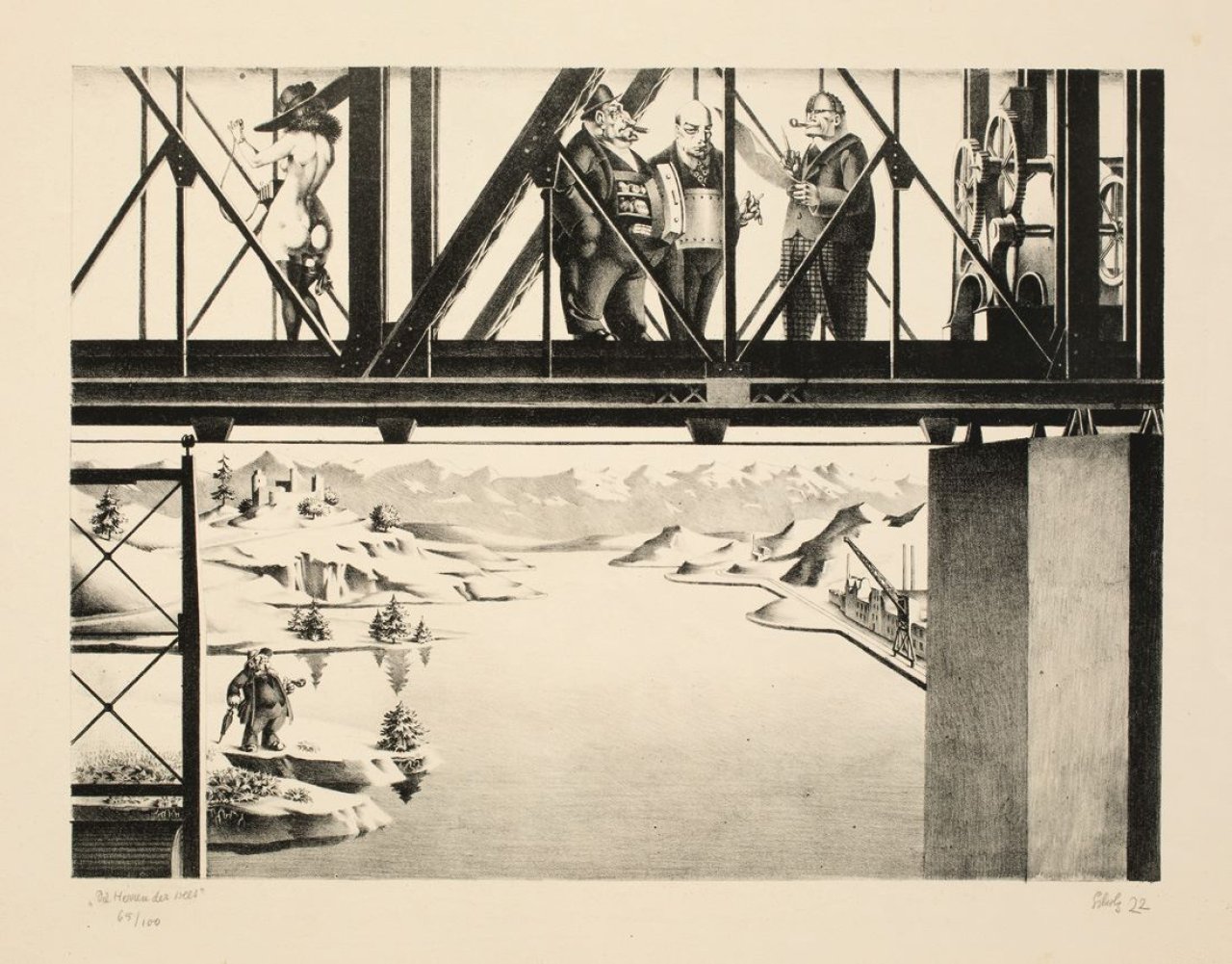 Auf diesem Bild ist das folgende Kunstwerk zu sehen: Georg Scholz. „Die Herren der Welt“. 1922.