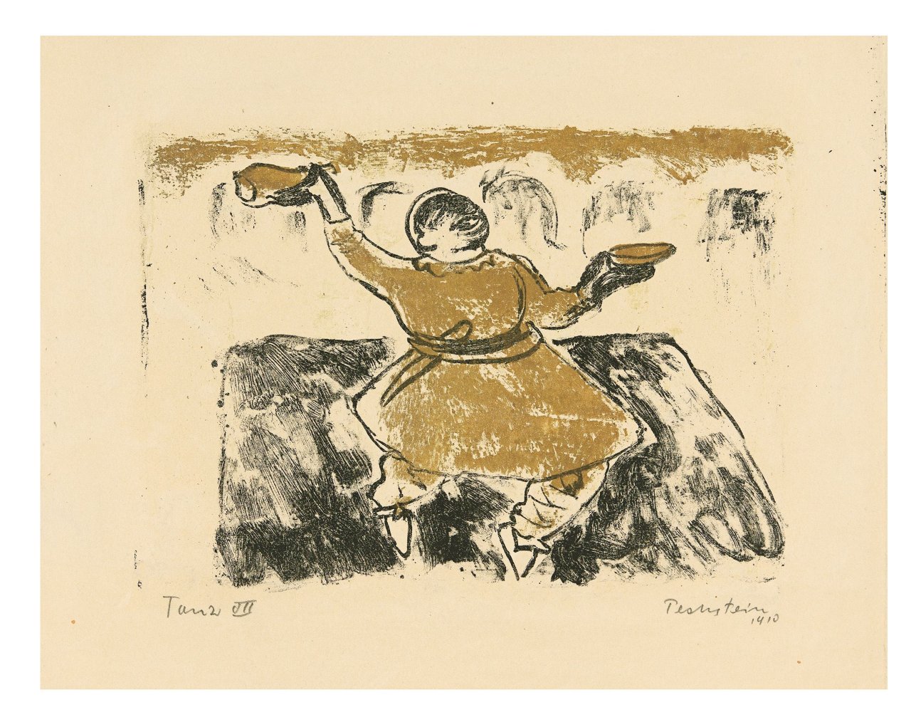 Auf diesem Bild ist das folgende Kunstwerk zu sehen: Max Pechstein. „Tanz VII“. 1910.