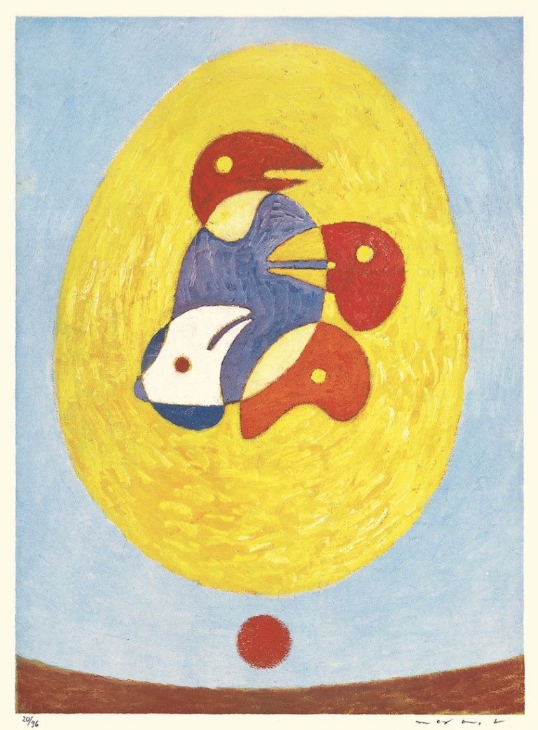 Auf diesem Bild ist das folgende Kunstwerk zu sehen: Max Ernst. „A l’Intérieur de la Vue“. 1971.