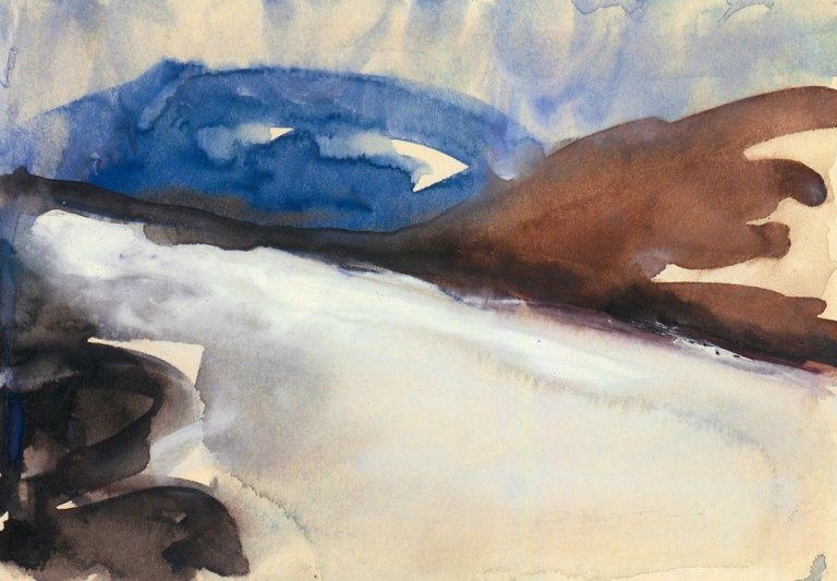 Auf diesem Bild ist das folgende Kunstwerk zu sehen: Klaus Fußmann. Norwegische Landschaft. 1983.