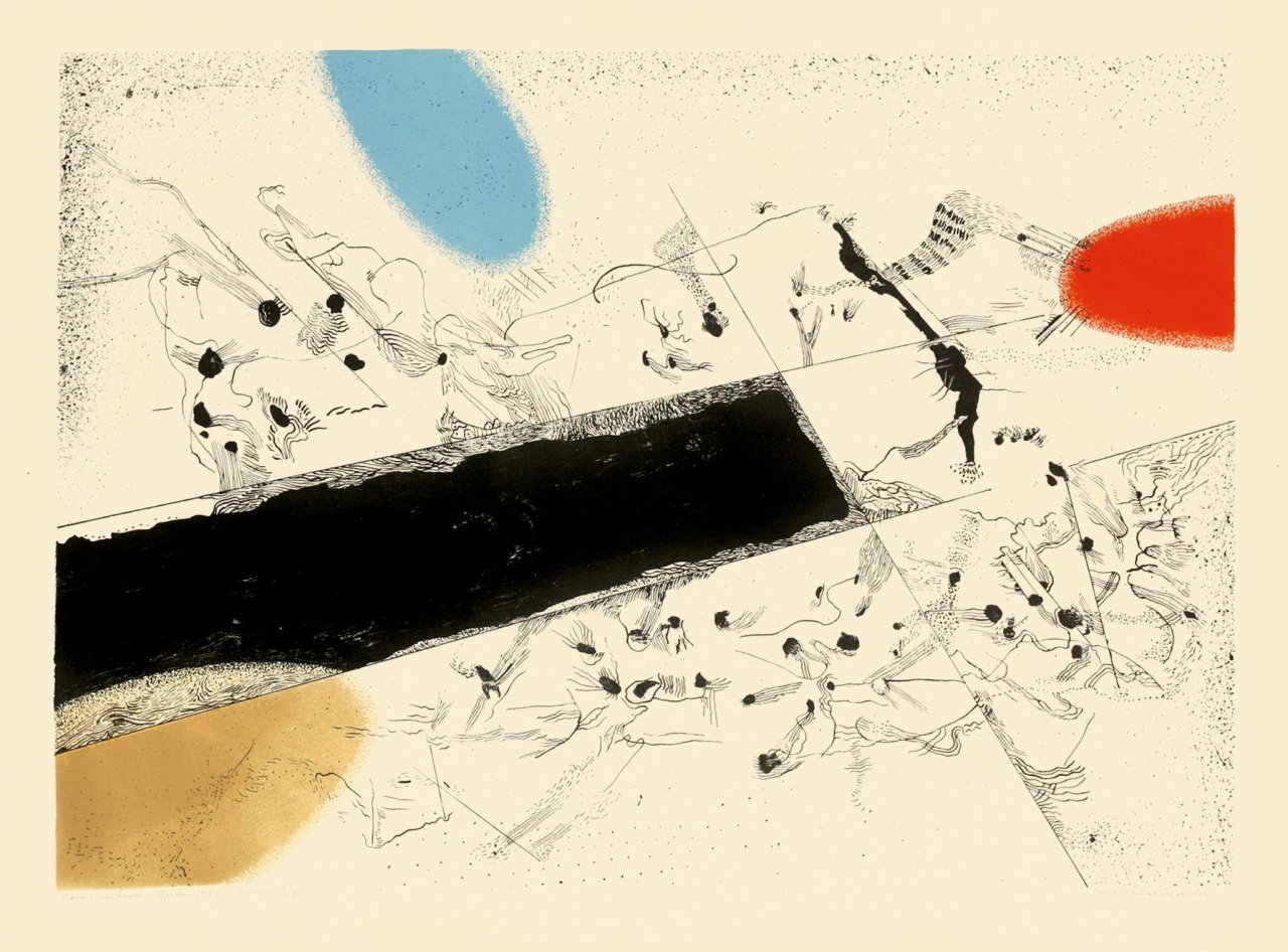 Auf diesem Bild ist das folgende Kunstwerk zu sehen: Carl Buchheister. „Komposition Desbu“. 1961.
