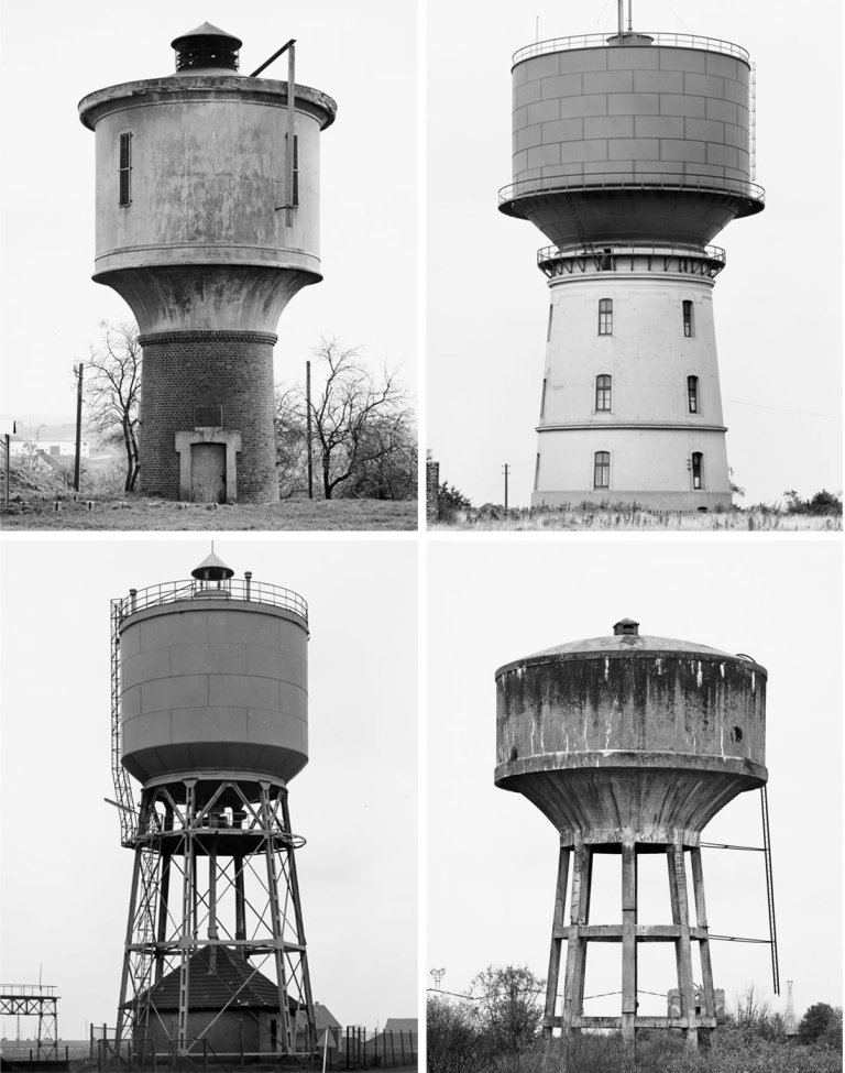 Auf diesem Bild ist das folgende Kunstwerk zu sehen: Bernd und Hilla Becher (Siegen 1931 - 2007 Rostock / Potsdam 1934 - 2015 Düsseldorf). Wassertürme. 1963–1969.