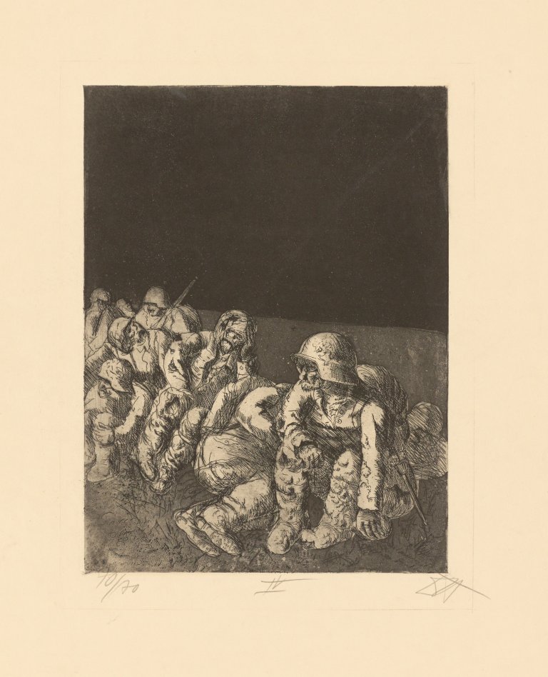 Auf diesem Bild ist das folgende Kunstwerk zu sehen: Otto Dix. „Ruhende Kompanie“. 1924.