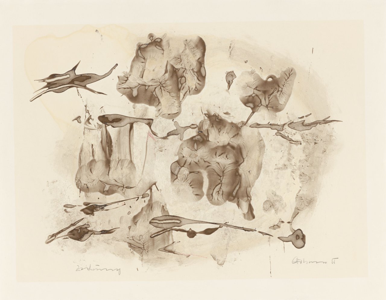 Auf diesem Bild ist das folgende Kunstwerk zu sehen: Gerhard Hoehme. Ohne Titel. 1955.