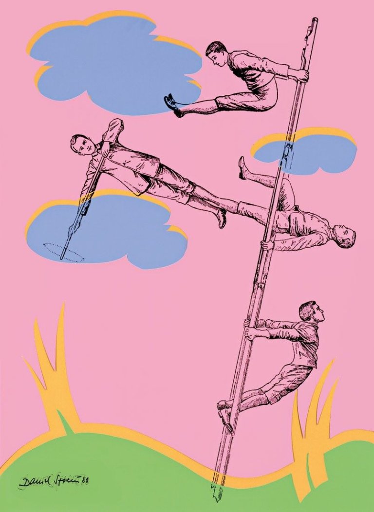 Auf diesem Bild ist das folgende Kunstwerk zu sehen: Daniel Spoerri. Aus: „Art Zanders 80“. 1980.