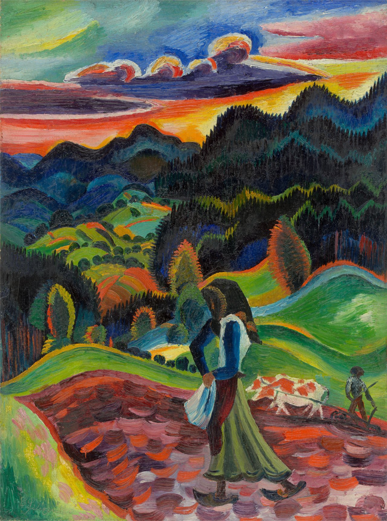 This picture shows the following artwork: Conrad Felixmüller. ”Aussaat im Herbst (Böhmerwald Pfefferschlag)”. 1924.