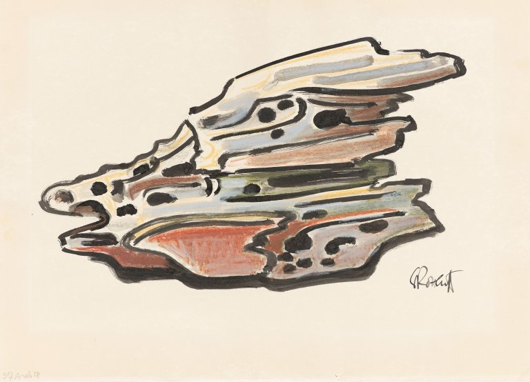 Auf diesem Bild ist das folgende Kunstwerk zu sehen: Karl Schmidt-Rottluff. „Hornissennest“. 1957.