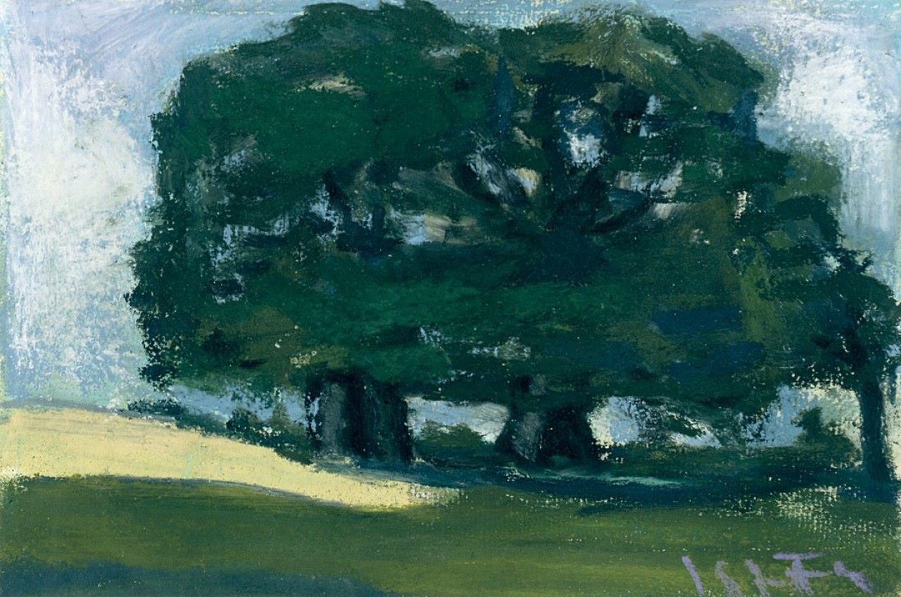 This picture shows the following artwork: Klaus Fußmann. Landschaft mit Bäumen. 1997.