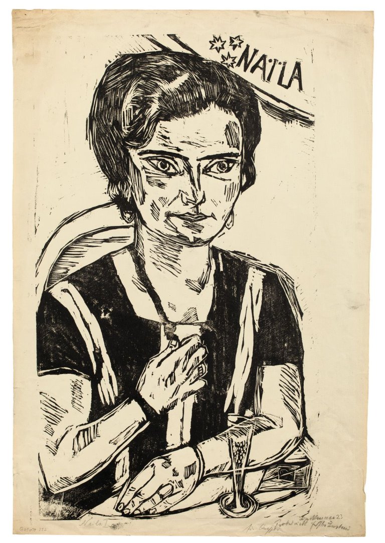 Auf diesem Bild ist das folgende Kunstwerk zu sehen: Max Beckmann. „Bildnis Frau H.M. (Naila)“. 1923.