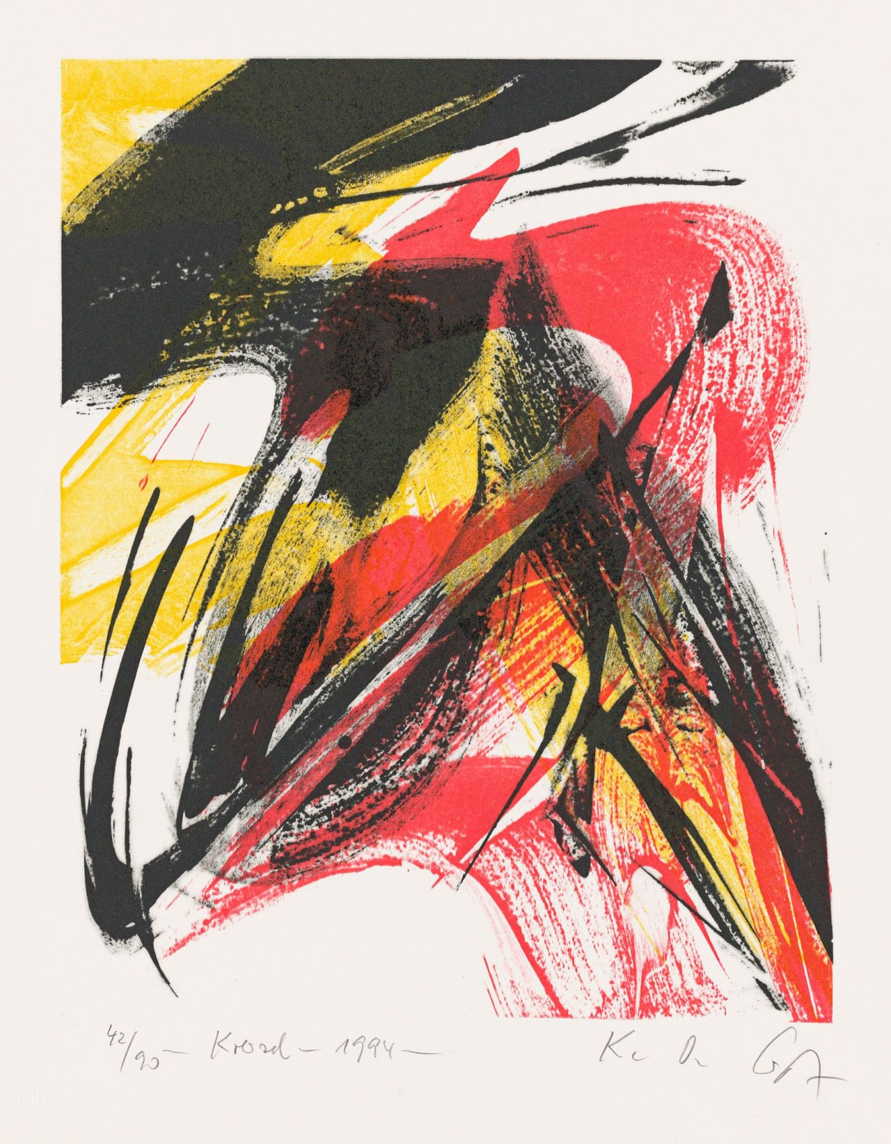 Auf diesem Bild ist das folgende Kunstwerk zu sehen: Karl Otto Götz. „Kreisel“. 1994.