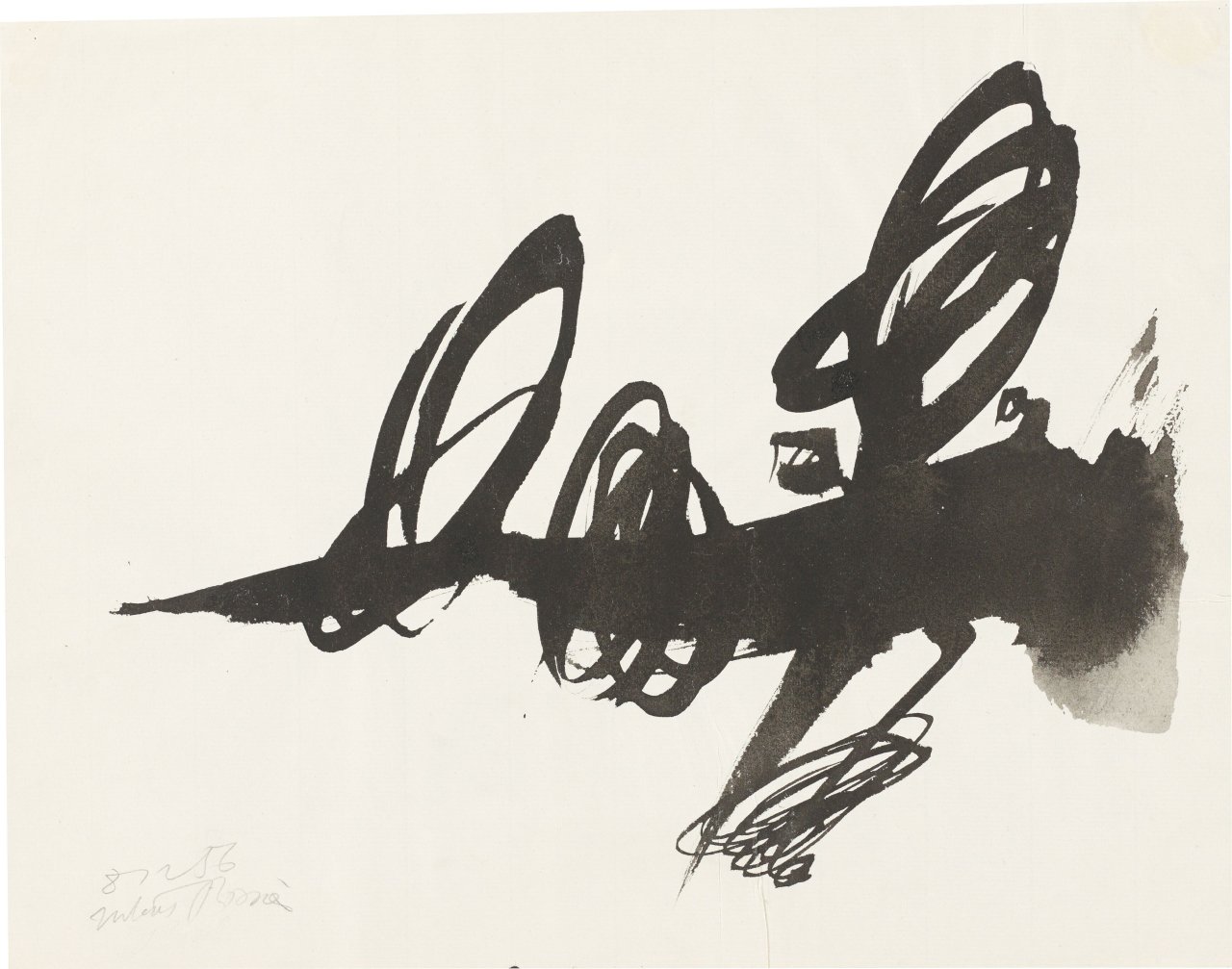 Auf diesem Bild ist das folgende Kunstwerk zu sehen: Julius Bissier. Ohne Titel. 1956.