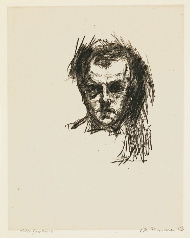 Auf diesem Bild ist das folgende Kunstwerk zu sehen: Max Beckmann. „Kleines Selbstbildnis“. 1913.