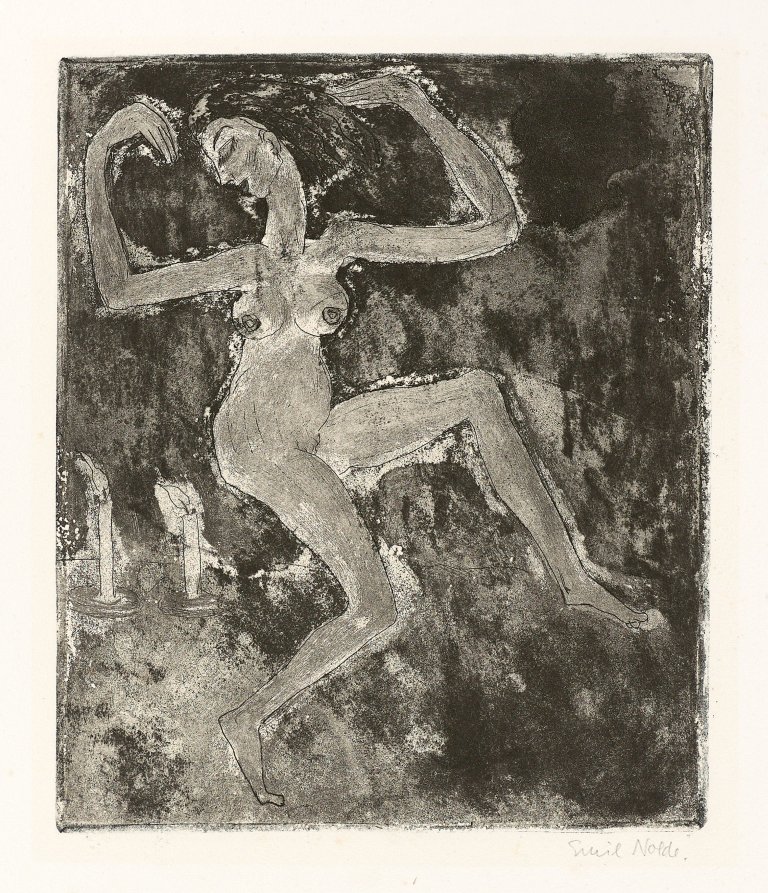This picture shows the following artwork: Emil Nolde. "Kerzentänzerin". 1918.