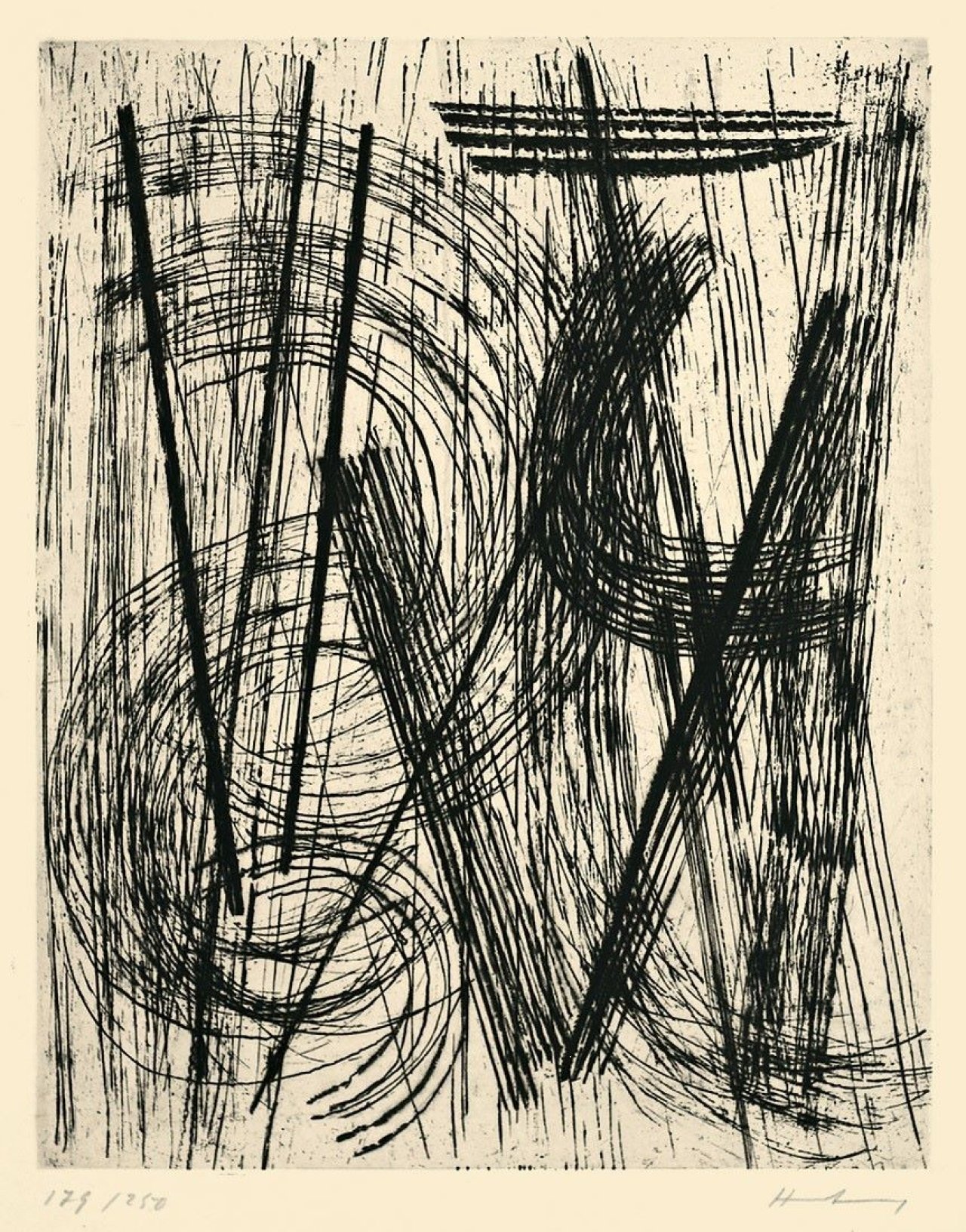 Auf diesem Bild ist das folgende Kunstwerk zu sehen: Hans Hartung. „R 15“. 1953.